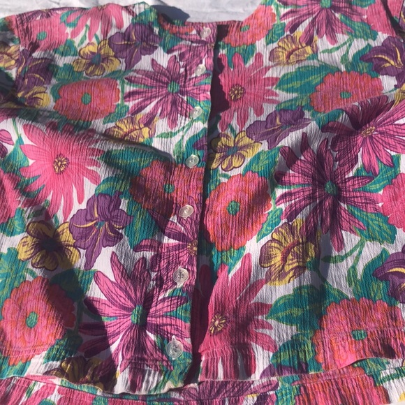 90's 2 piece short set floral bohemian - Picture 3 of 6